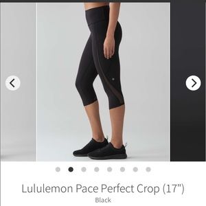 Lululemon pace perfect crop 17” inseam